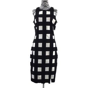 Banana Republic Black Gingham Check Sheath Dress